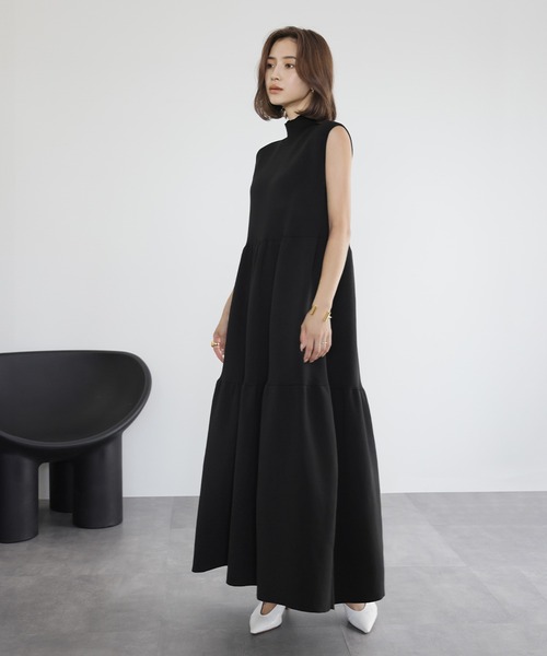 「ELFRANK」 ノースリーブワンピース FREE チャコールグレー レディースの画像7