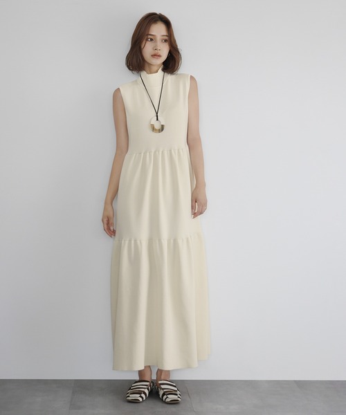 「ELFRANK」 ノースリーブワンピース FREE チャコールグレー レディースの画像9