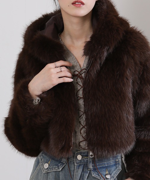 pumpkin port（パンプキンポート） ブルゾン アウター フード付き 毛足