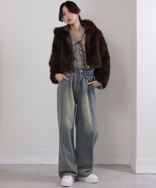 pumpkin port（パンプキンポート） ブルゾン アウター フード付き 毛足