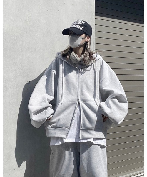YACA（ヤーカ） ジップアップパーカー 2 アッシュグレー レディース