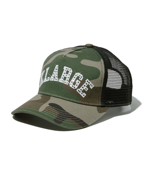 X-LARGE× RECON （W name ）迷彩　グレー　キャップ メッシュ XLARGE（エクストラ ラージ） キャップ 帽子 RHINESTONE LOGO MESH CAP