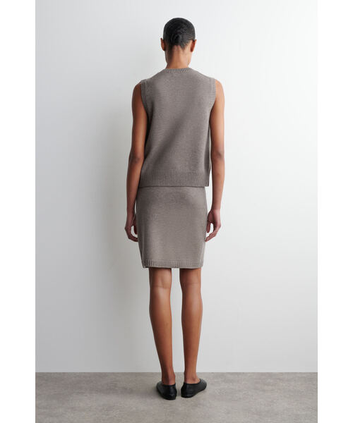 「COS」 ニットスカート M ダークベージュ レディース_画像5