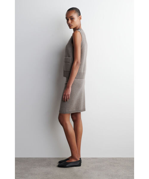 「COS」 ニットスカート M ダークベージュ レディース_画像6