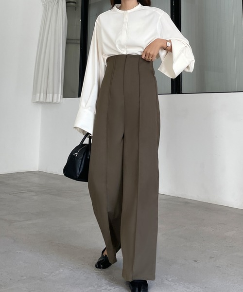 「Louere」 スラックス X-LARGE モカ レディース_画像6