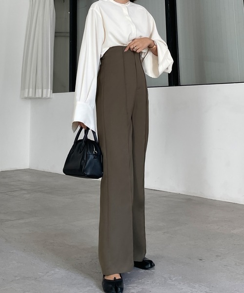 「Louere」 スラックス X-LARGE モカ レディース_画像7