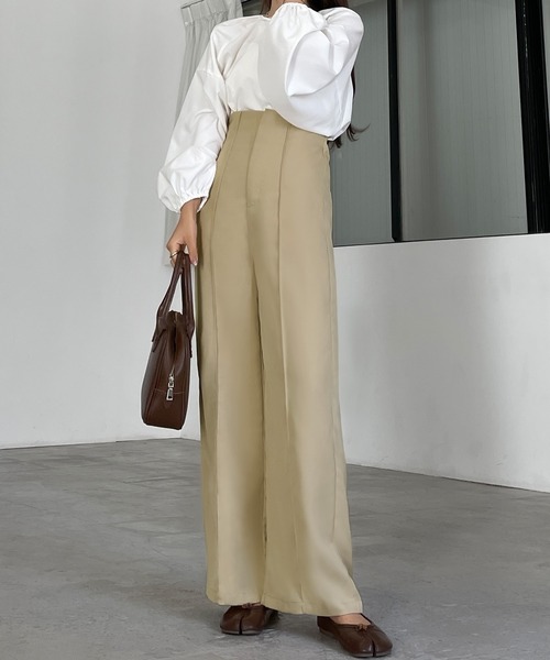 「Louere」 スラックス X-LARGE モカ レディース_画像9