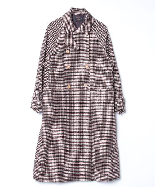 kastane ブラウン チェック柄 ロングコート Kastane（カスタネ） チェック柄コート 1 ブラウン レディース