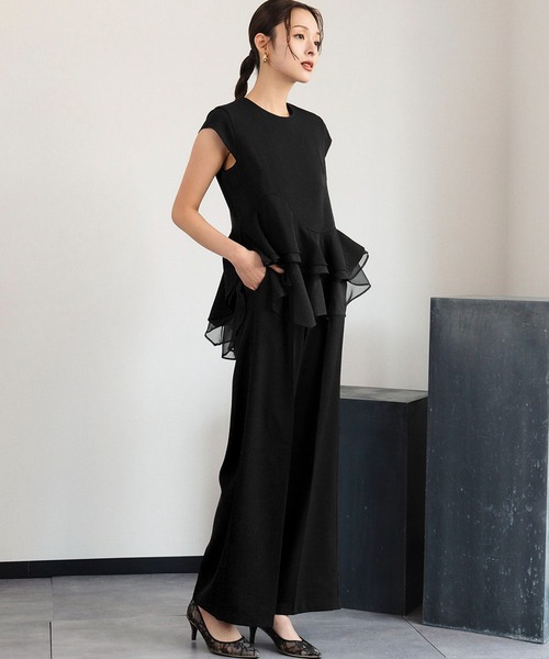 GIRL DRESS FOR NOW パンツドレス 「2026春新作」シアーフリルペプラム