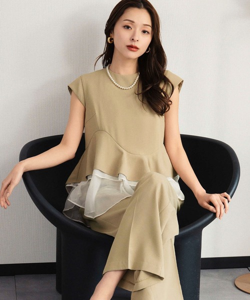 GIRL DRESS FOR NOW パンツドレス 「2026春新作」シアーフリルペプラム