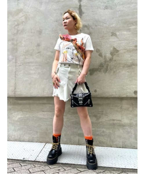 Desigual（デシグアル） tシャツ 半袖 抽象フェイスラインアートT 