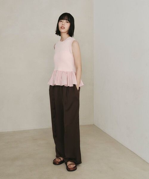 パンツ 「EMMEL REFINES」EM ハンマーサテン イージー パンツ レディース