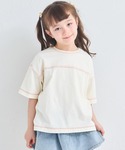 tシャツ 「綿100%」ガールズ 配色ステッチ...の詳細画像1