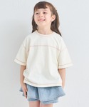 tシャツ 「綿100%」ガールズ 配色ステッチ...の詳細画像2