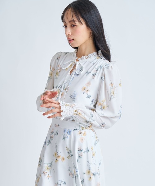NOELA（ノエラ） ブラウス シャツ 花柄シアーブラウス レディース 