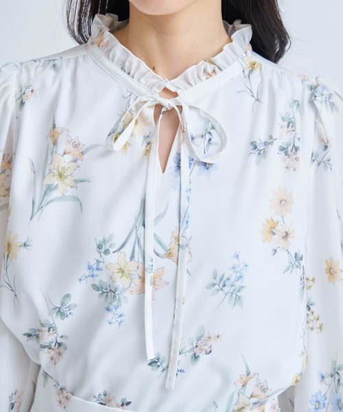 美人百花♡noela♡デイジー柄ブラウス NOELA（ノエラ） ブラウス シャツ 花柄シアーブラウス レディース