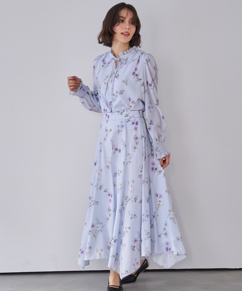 Noela カラーブラウス NOELA（ノエラ） ブラウス シャツ 花柄シアーブラウス レディース