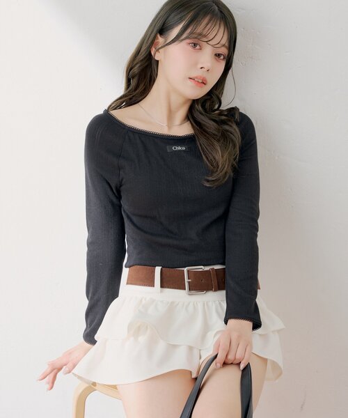 Chico（チコ） tシャツ パターンメッシュカップ付レースコンパクト