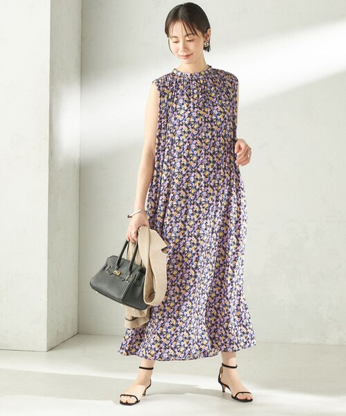 SHIPS（シップス） ワンピース 「手洗い可能」カッセン フラワー