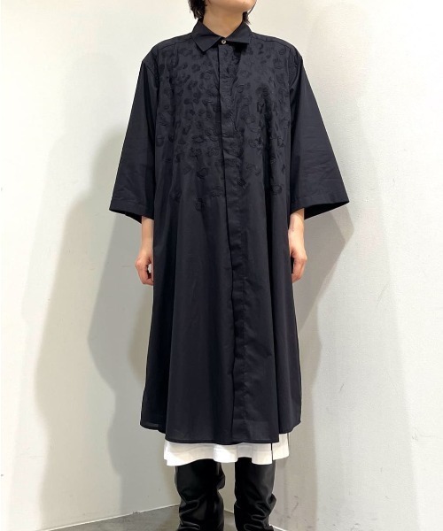 「ZUCCa」 7分袖ワンピース M size ブラック レディースの画像