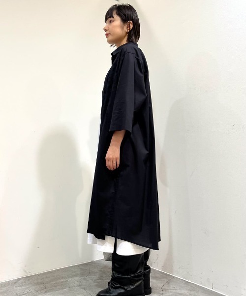 「ZUCCa」 7分袖ワンピース M size ブラック レディースの画像