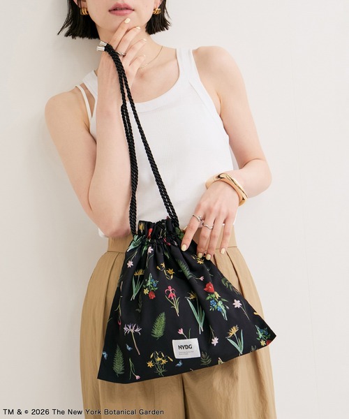 LE CERCLE par rope' トートバッグ 「NYBG」ボタニカル柄 巾着バッグ