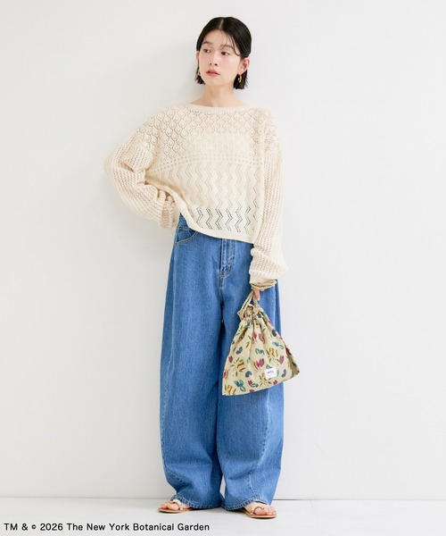 LE CERCLE par rope' トートバッグ 「NYBG」ボタニカル柄 巾着バッグ