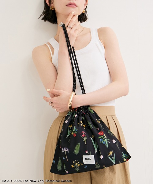LE CERCLE par rope' トートバッグ 「NYBG」ボタニカル柄 巾着バッグ