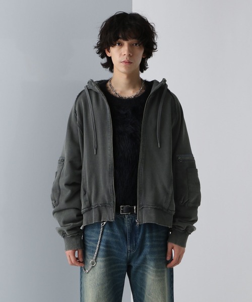 HARE（ハレ） ジップアップパーカー MEDIUM チャコールグレー メンズ