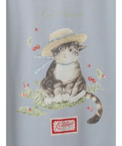 パーカー さくらんぼの丘のねこプリントパーカー メンズ レディースの画像