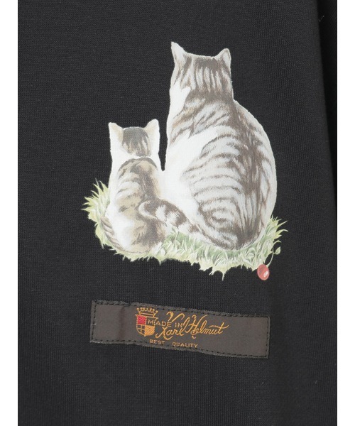 パーカー さくらんぼの丘のねこプリントパーカー メンズ レディースの画像