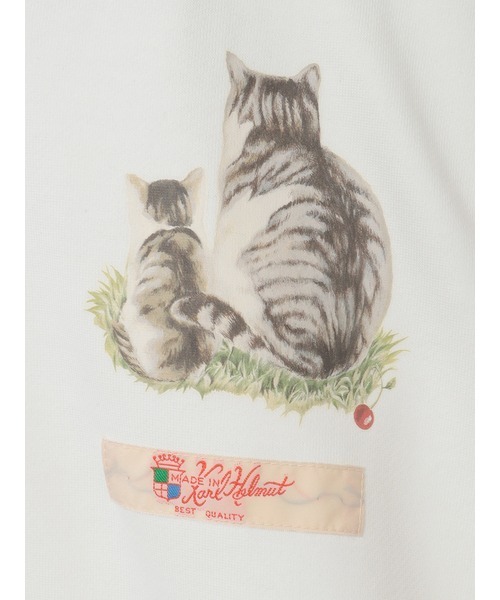 パーカー さくらんぼの丘のねこプリントパーカー メンズ レディースの画像