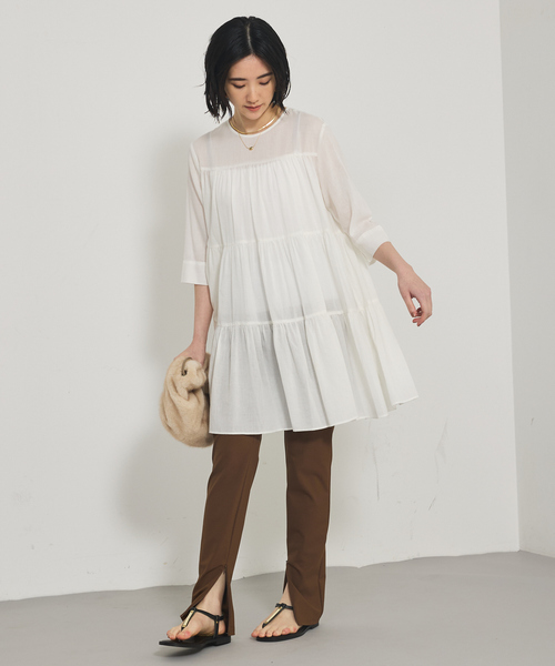 「qualite」 イージーパンツ 36 ベージュ レディース_画像5
