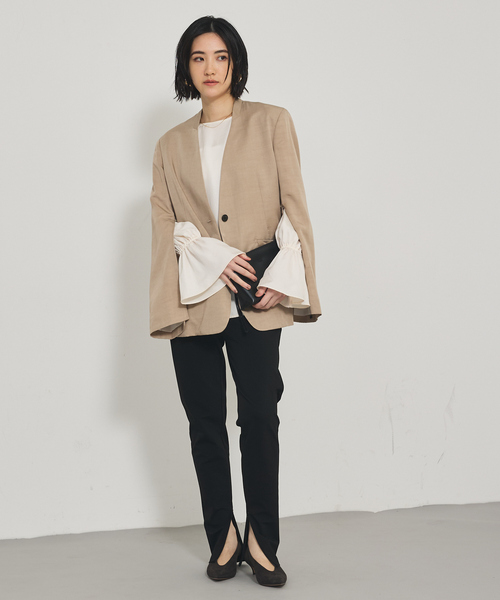 「qualite」 イージーパンツ 36 ベージュ レディース_画像6