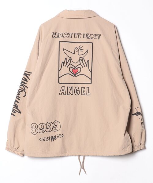 「Mark Gonzales」 コーチジャケット L ベージュ メンズ_画像2