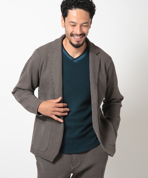 「MEN'S BIGI」 テーラードジャケット 02 チャコールグレー メンズ_画像3