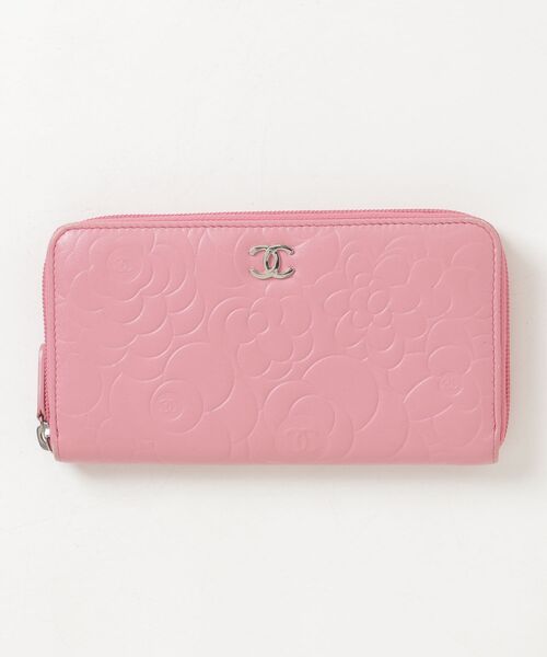 CHANEL カメリア ラウンドファスナー 長財布 ピンク CHANEL（シャネル） カメリア ラウンドファスナー 長財布 - ピンク