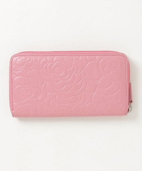 CHANEL カメリア ラウンドファスナー 長財布 ピンク CHANEL（シャネル） カメリア ラウンドファスナー 長財布 - ピンク