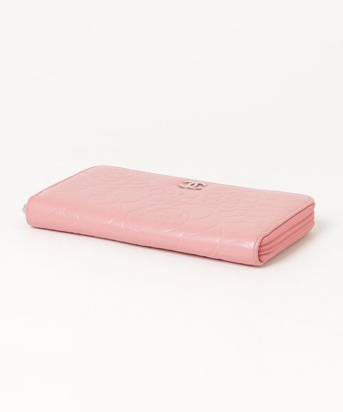 CHANEL（シャネル） カメリア ラウンドファスナー 長財布 - ピンク
