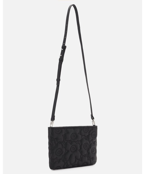 marimekko 黒 レザー ショルダーバッグ 保存袋付き marimekko（マリメッコ） ショルダーバッグ バッグ Vieno Unikko