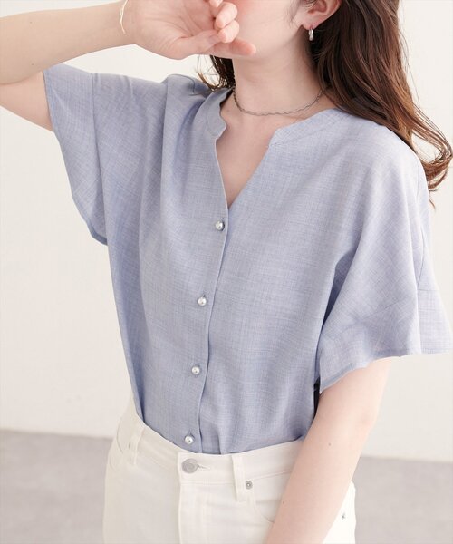 「natural couture」 半袖ブラウス FREE グリーン レディース_画像3