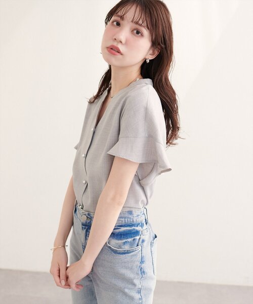 「natural couture」 半袖ブラウス FREE グリーン レディース_画像10