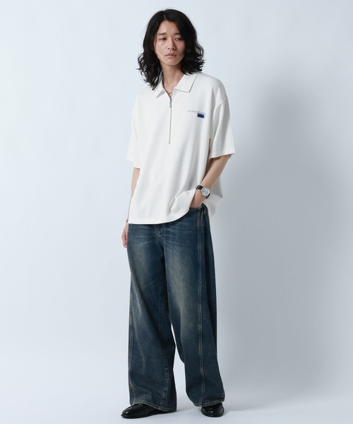 RAGEBLUE（レイジブルー） tシャツ ONEPOINT DESIGN HALF ZIP TSHIRTS