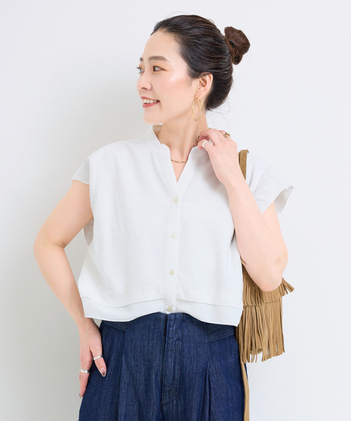 B.C STOCK（ベーセーストック） ブラウス シャツ 半袖 「追加」手洗い