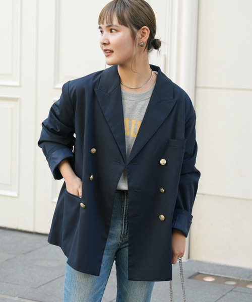 「GEVACO」 ジャケット ONE SIZE ネイビー レディース_画像6