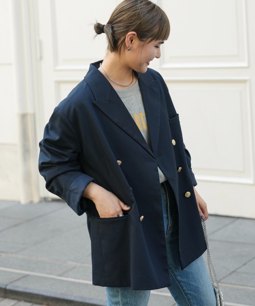 「GEVACO」 ジャケット ONE SIZE ネイビー レディース_画像7