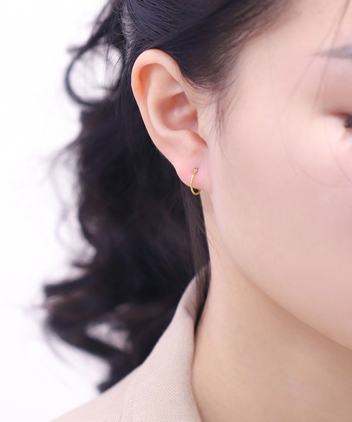 BLOOMブルーム K10 イエローゴールド フープ ピアス BLOOM（ブルーム） ピアス K10 イエローゴールド フープピアス（S