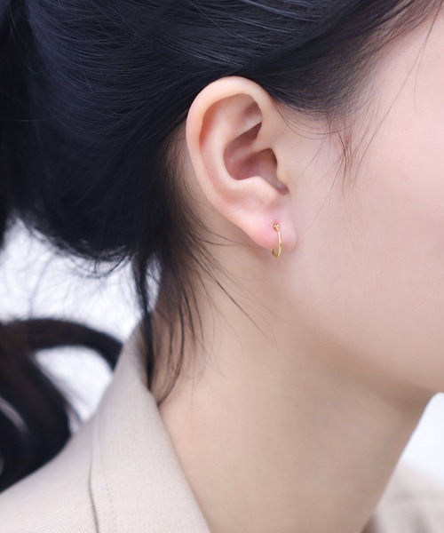 BLOOM K10 フープピアス BLOOM（ブルーム） ピアス K10 イエローゴールド フープピアス（M