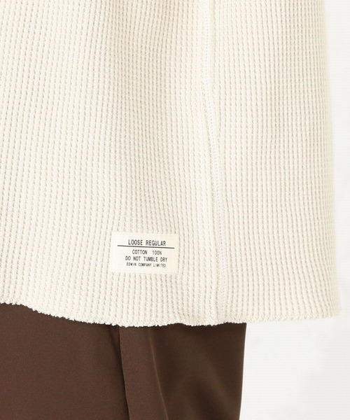 EDWIN エドウィン　ロングTシャツ　L 白　ワッフル　サーマル EDWIN エドウィン ロングTシャツ L 白 ワッフル サーマル