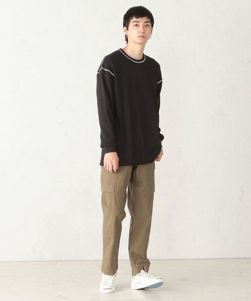 EDWIN tシャツ エドウィン ビックシルエット ワッフル クルー